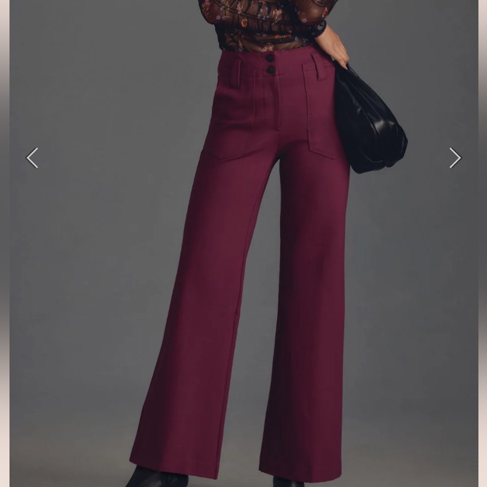 Anthropologie Maeve Naomi Ponte Pant in Wine